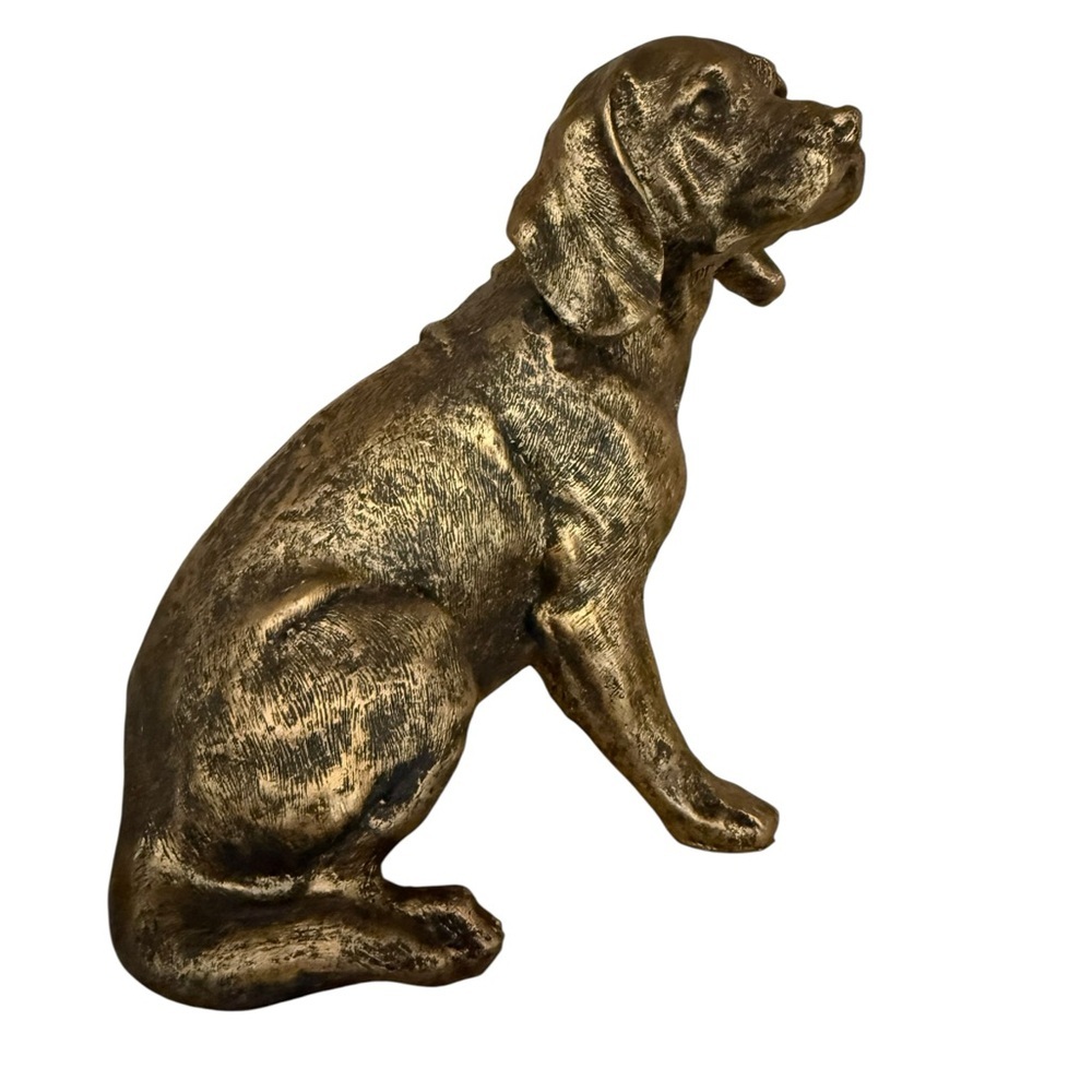 Bronze/gold resin Dog Statue Home Accent - Picture 7 of 9